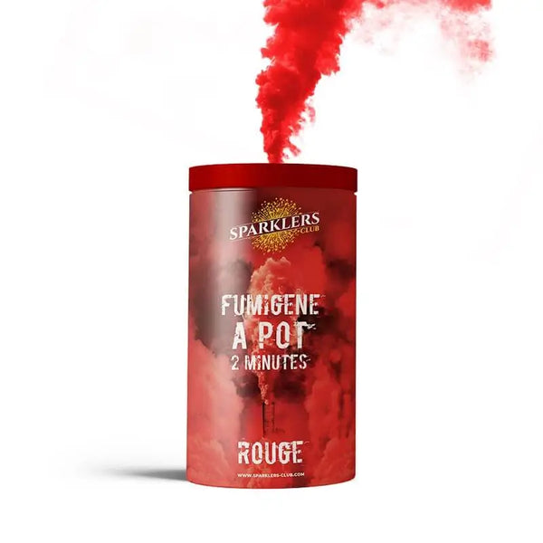 Gros pot fumigène 2 minutes Rouge