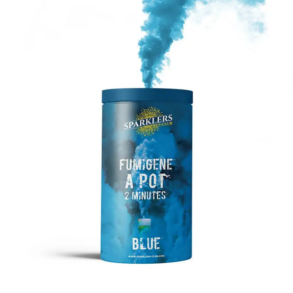 Gros pot fumigène 2 minutes bleu