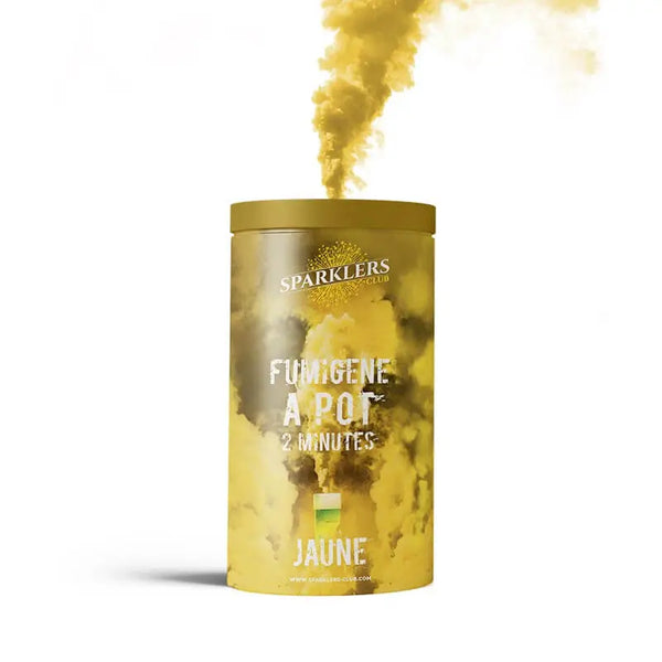 Gros pot fumigène 2 minutes jaune