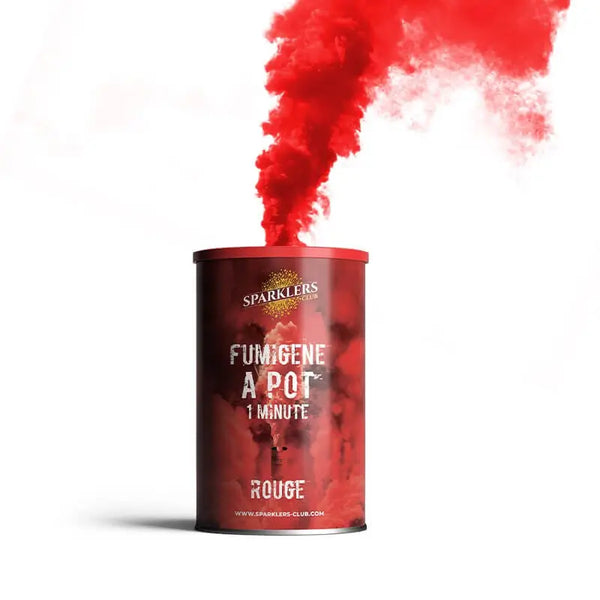 Fumigène en pot 1 minute rouge (à poser au sol)