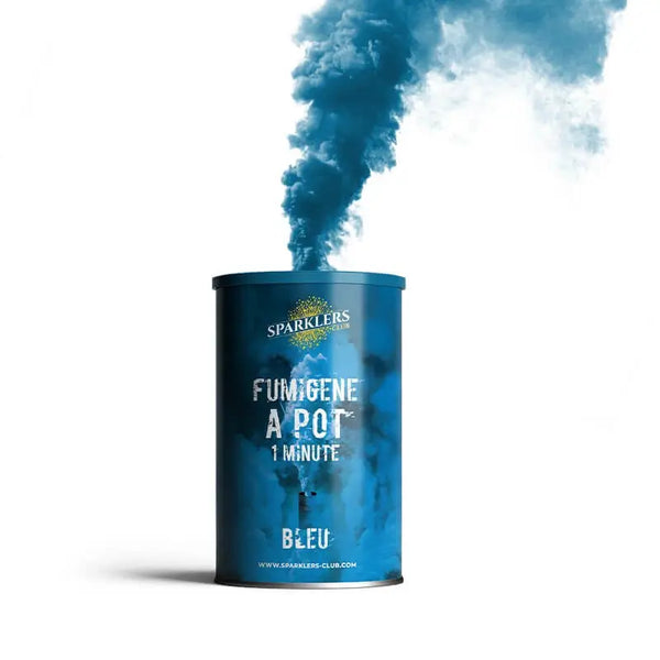 Fumigène en pot 1 minute Bleu (à poser au sol)