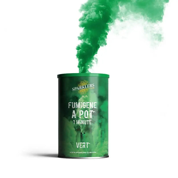 Fumigène en pot 1 minute vert (à poser au sol)