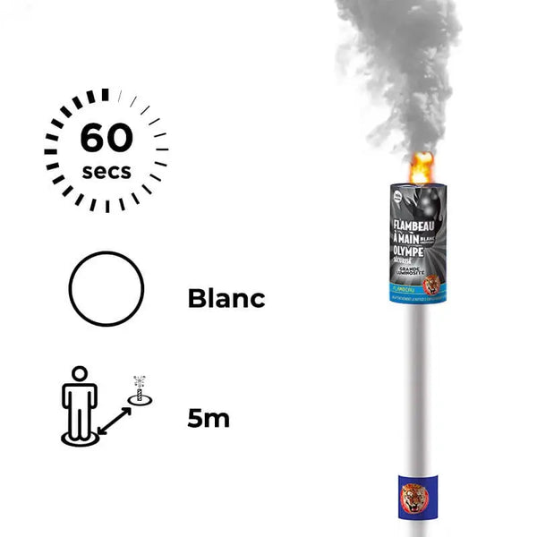 FUMIGENE FLAMBEAU OLYMPE ® CRÉPITANT BLANC