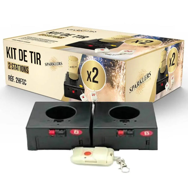 Kit de tir 2 stations + 1 télécommande pour jets de scène