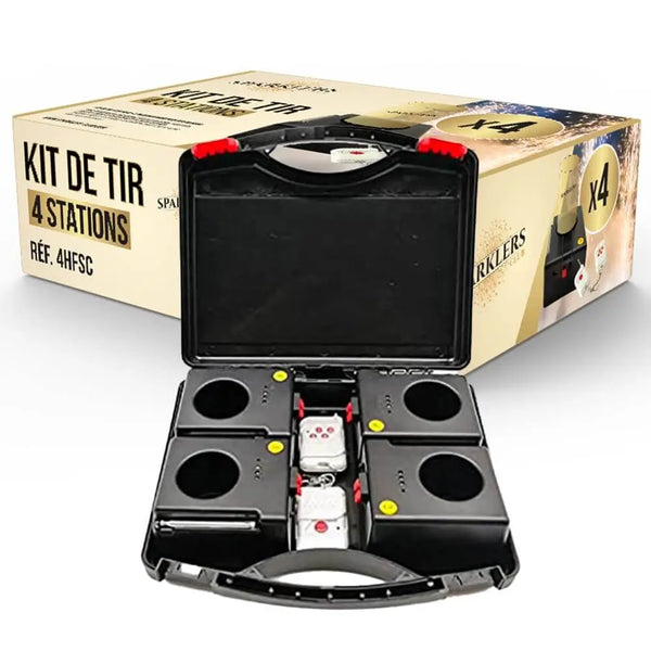 Kit de tir 4 stations + 2 télécommandes pour jets de scène