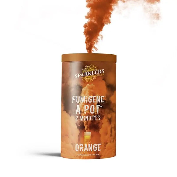 Gros pot fumigène 2 minutes orange