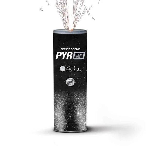 Jets de scène Pyrotech Pro 3 mètres 30 secondes argent