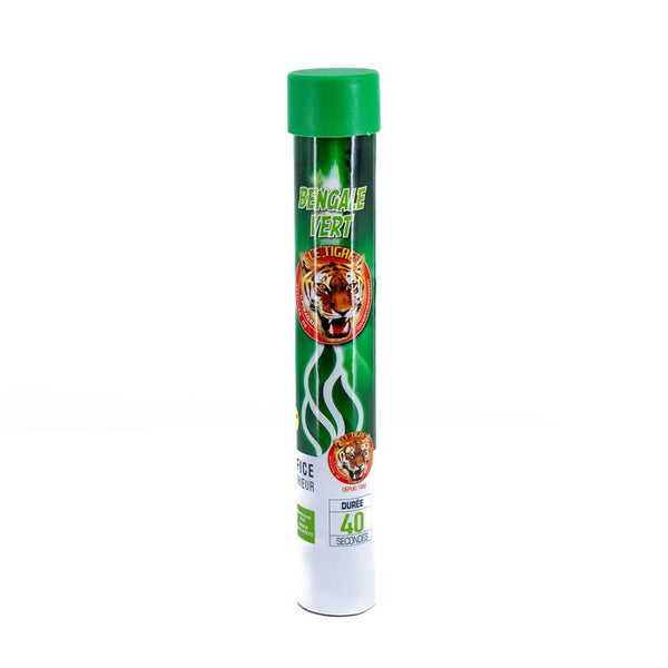 Fumigène Flamme de Bengale VERT VIF - Torche durée 40 sec